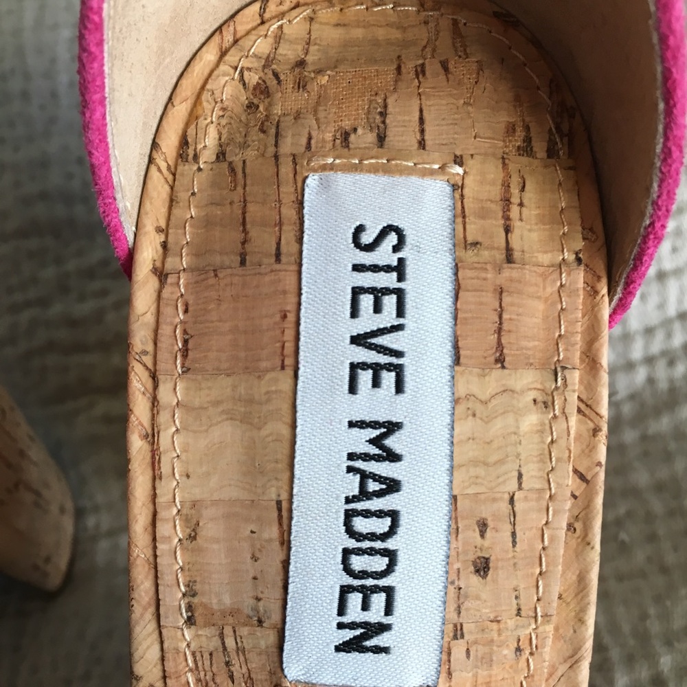 Steve Madden pink suede and cork heel - Picture 4 of 6